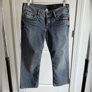 Silver Jeans Women's Cropped Ankle Jeans - Dark Blue